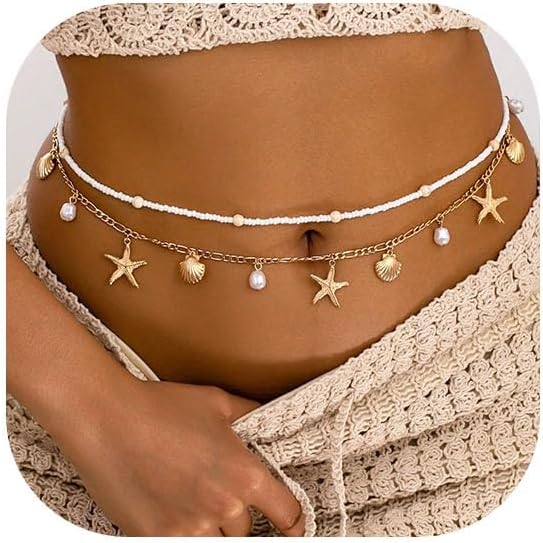 Body Jewellery - Starfish Waist Chain Women Adjustable Layered