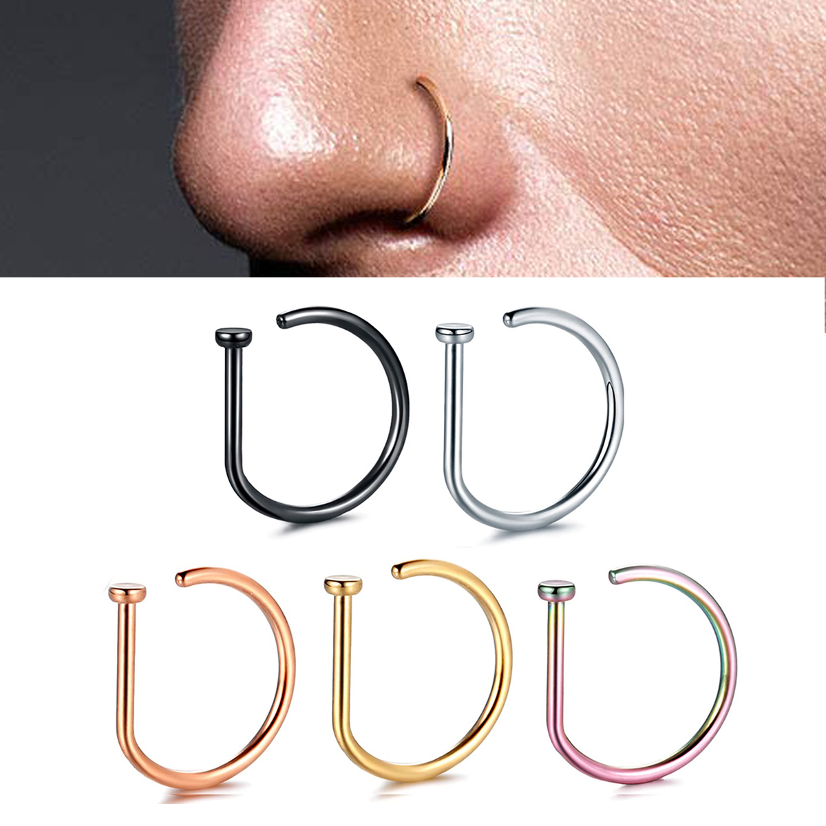 Body Jewelry Septum - Non Piercing Fake Hoop Rings Clip