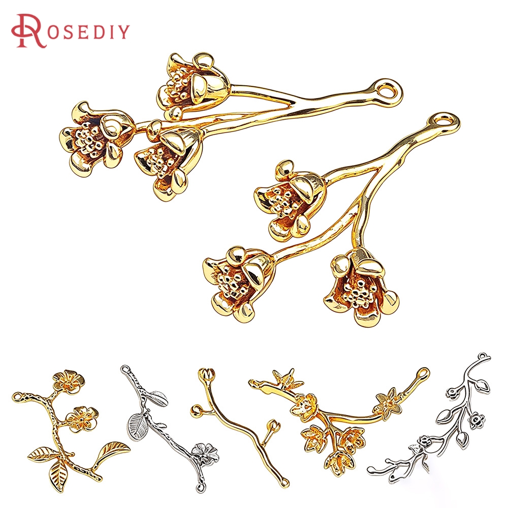 Body Jewelry High Quality - 18K Gold Color Brass Flower Branch