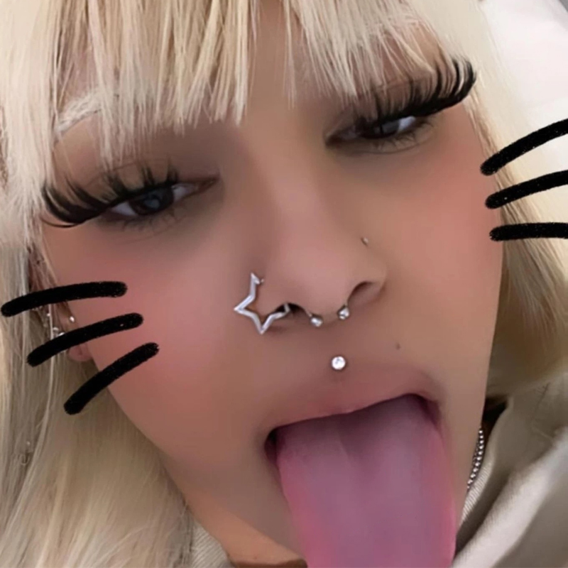Body Jewelry Septum - Y2K Jewelry Stainless Steel Star Nose