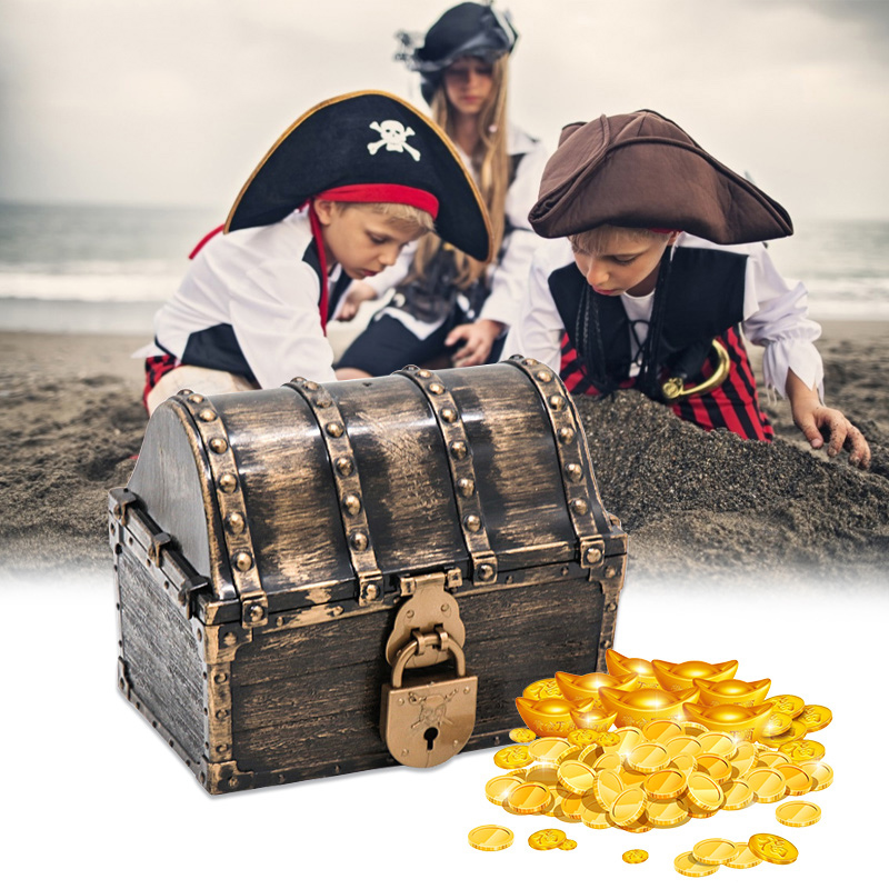 Body Jewelry Display Case - Pirate Treasure Chest Storage Box Jewelry