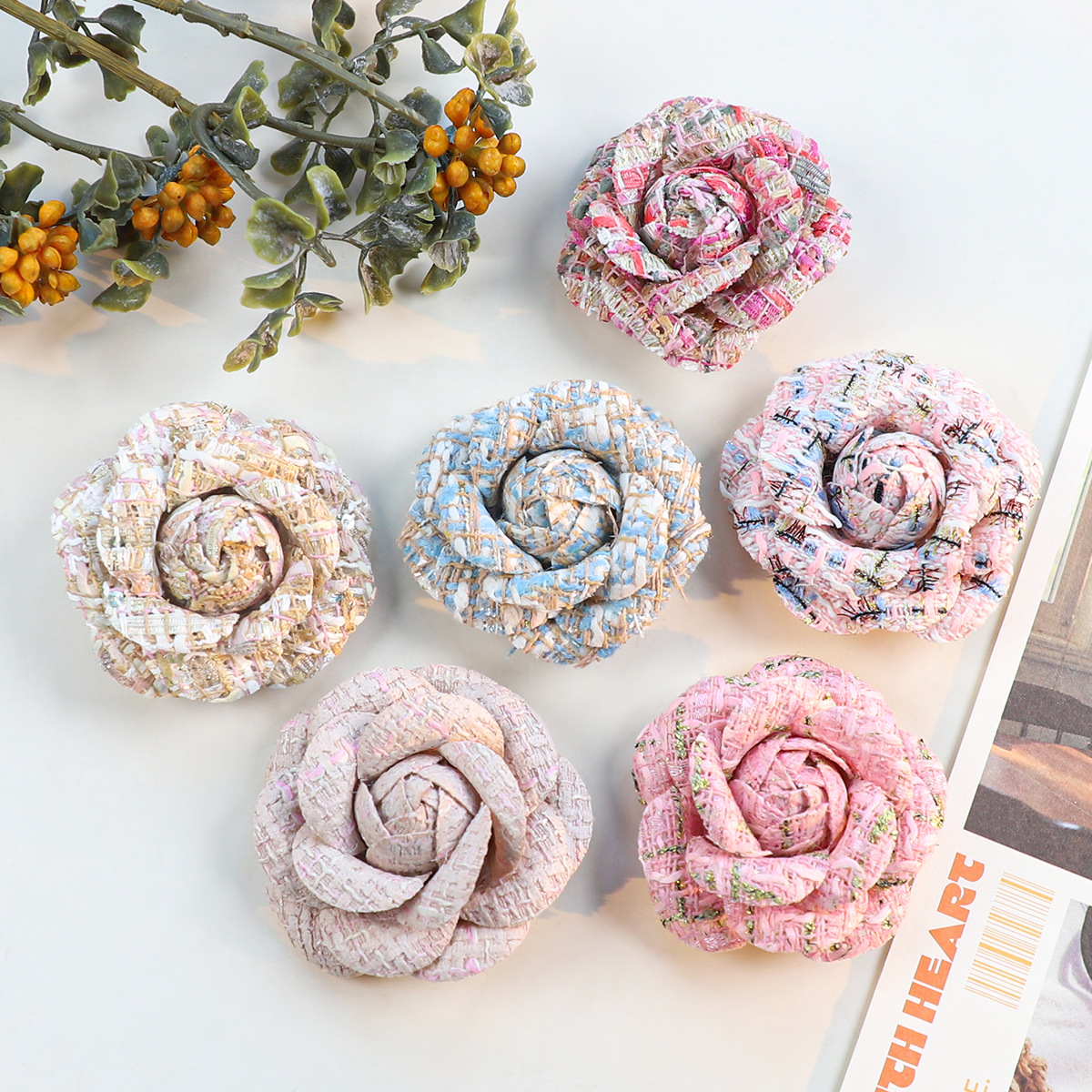Body Jewelry High Quality - 6CM Camellia Brooch for Women Wedding