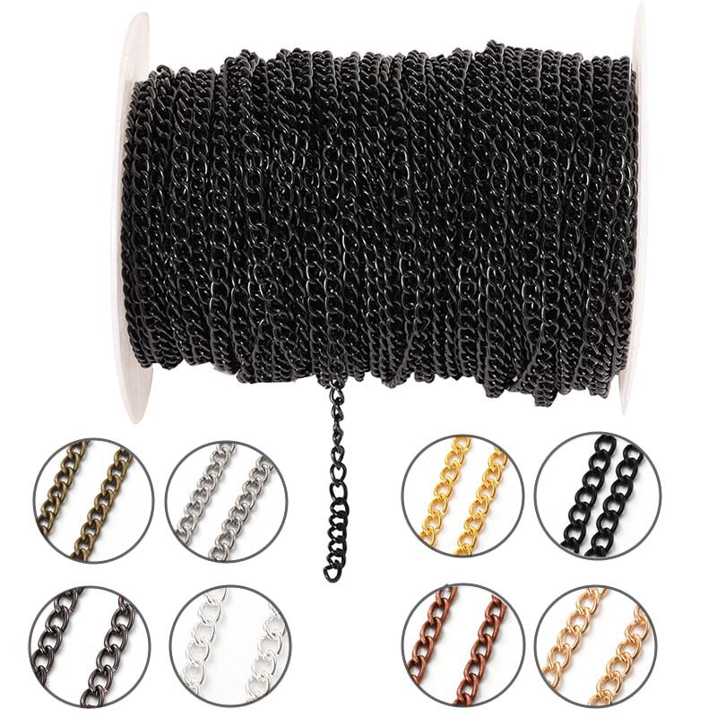 Body Jewellery - 2Meters 2.5/3.5/4.5mm Metal Flat Oval Extension