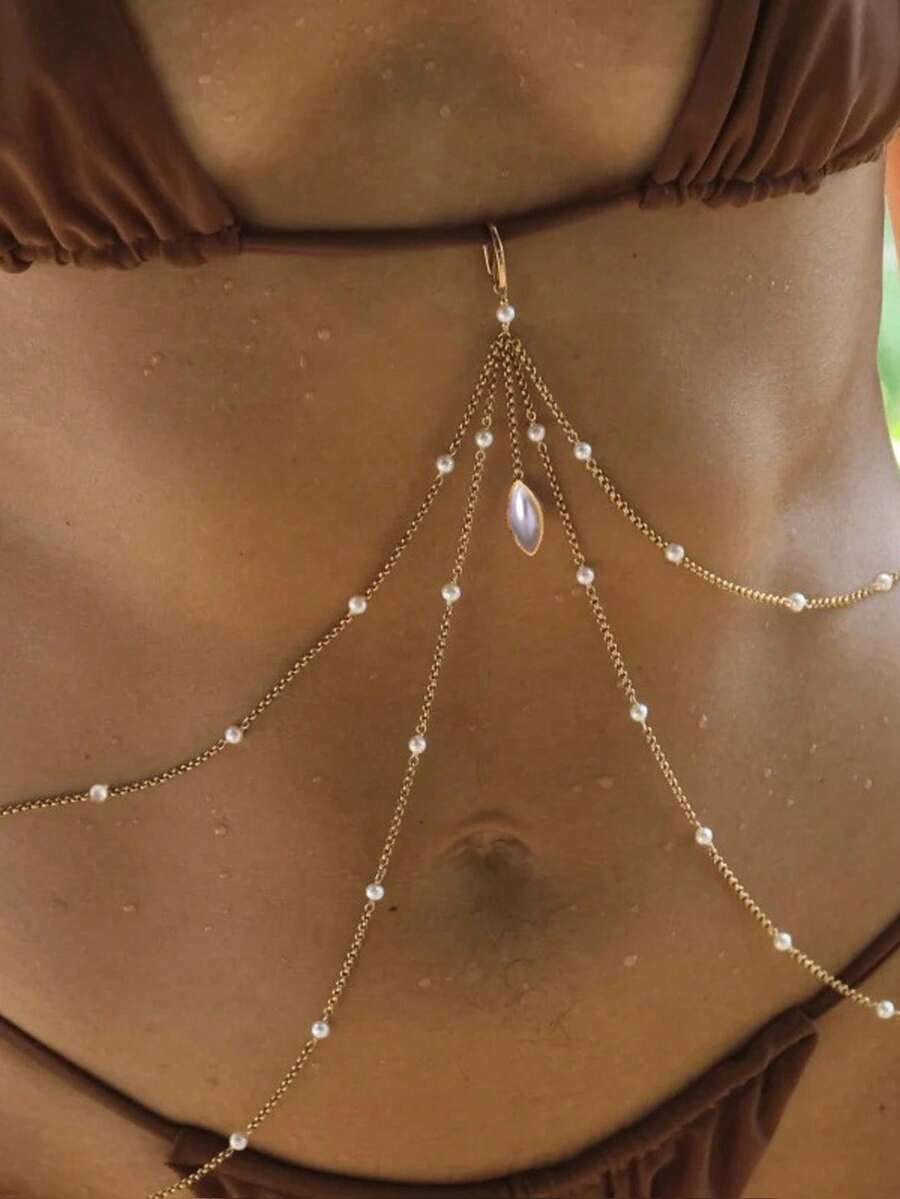 Body Jewelry Gold - Gold Sexy Bikini Body Chain with