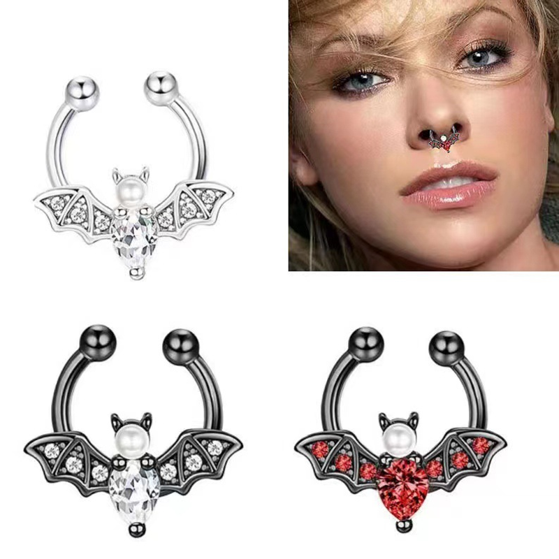 Body Jewelry Septum - EVISPOL Cute Halloween Bat Faux Septum
