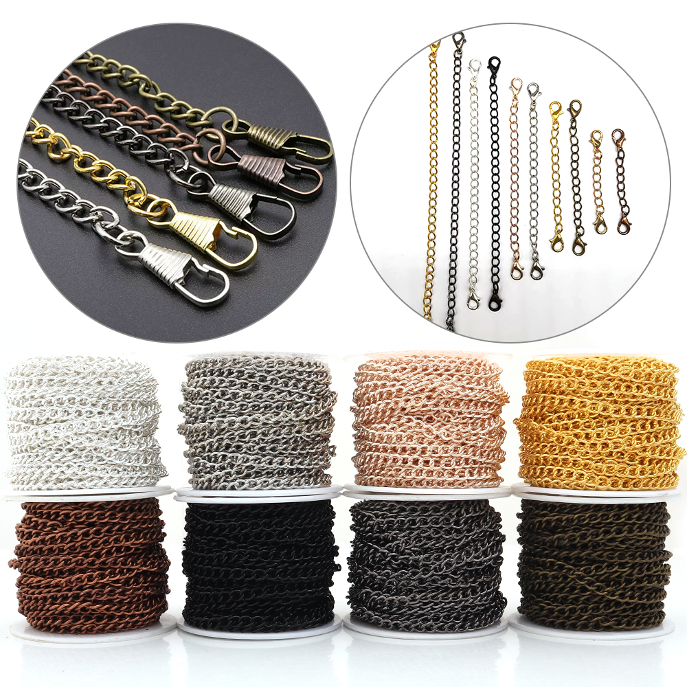 Body Jewellery - 10yards/roll Flat 2-6mm Extension Thin Chain