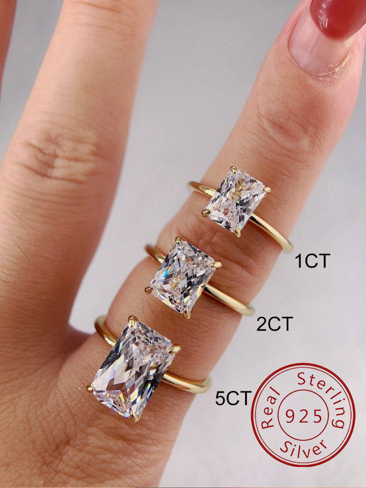 Body Jewelry High Quality - 925 Sterling Silve Luxury Shiny 1-5CT