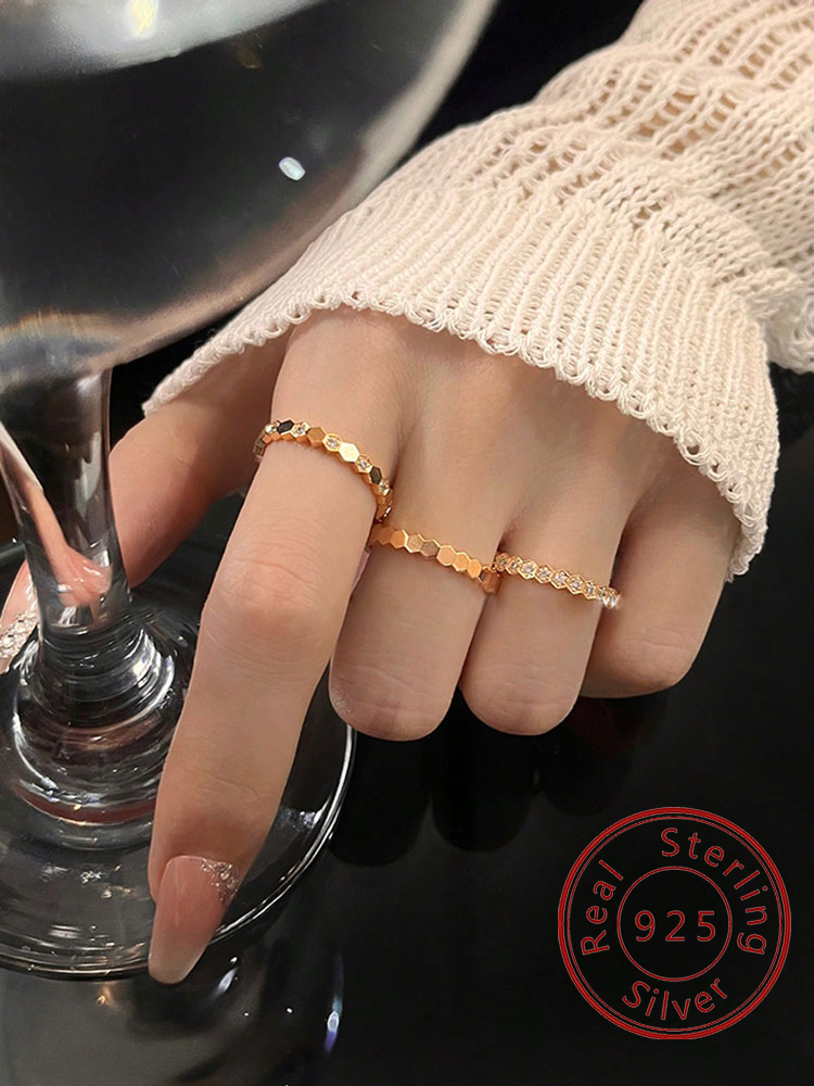 Body Jewelry High Quality - 925 Sterling Silver Zircon Geometric Shape
