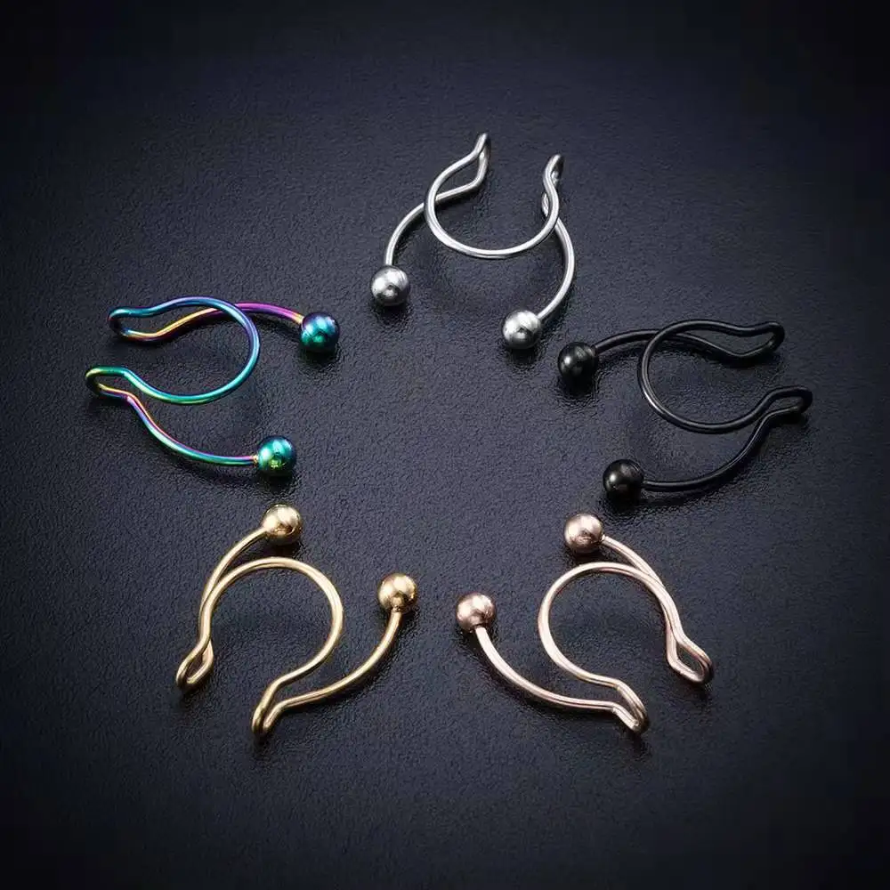 U Shaped Fake Nose Ring Hip Ho - مراجعة Body Jewelry Septum وسعره