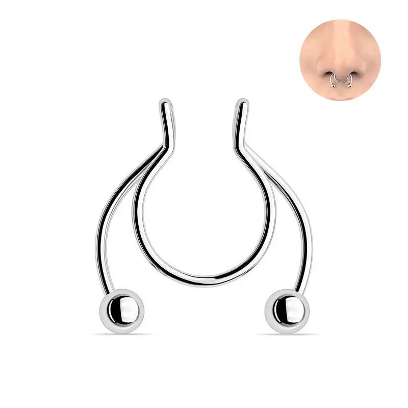 U Shaped Fake Nose Ring Hip Ho - مراجعة Body Jewelry Septum وسعره