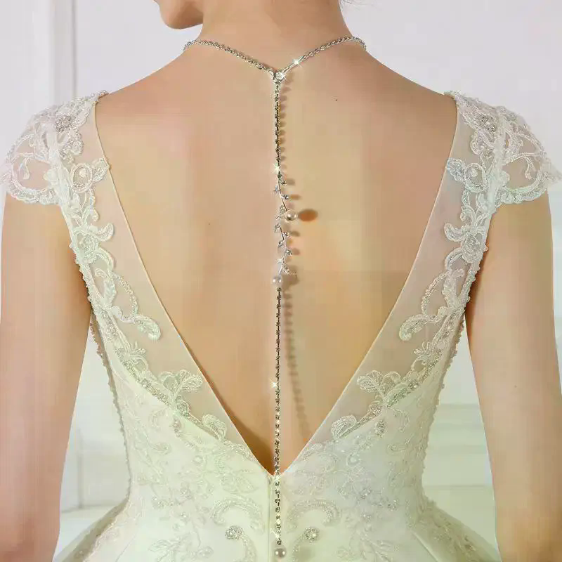 Sparkly Pearl Back Chain Neckl - مراجعة Body Jewelry For Backless Dress وسعره