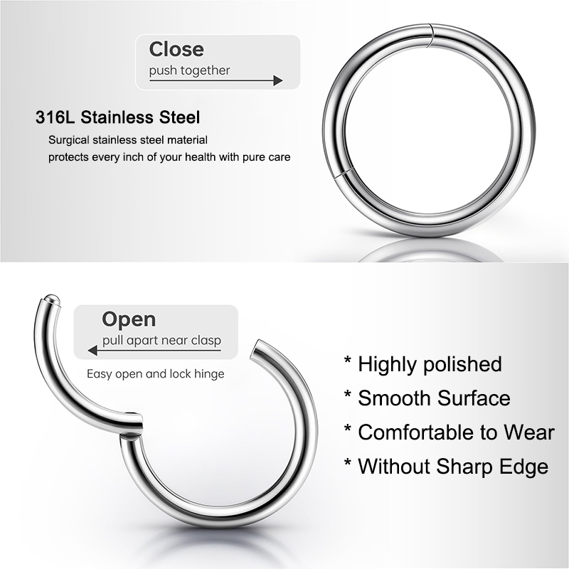 16G 316L Surgical Steel Hinged - مراجعة Body Jewelry Septum وسعره