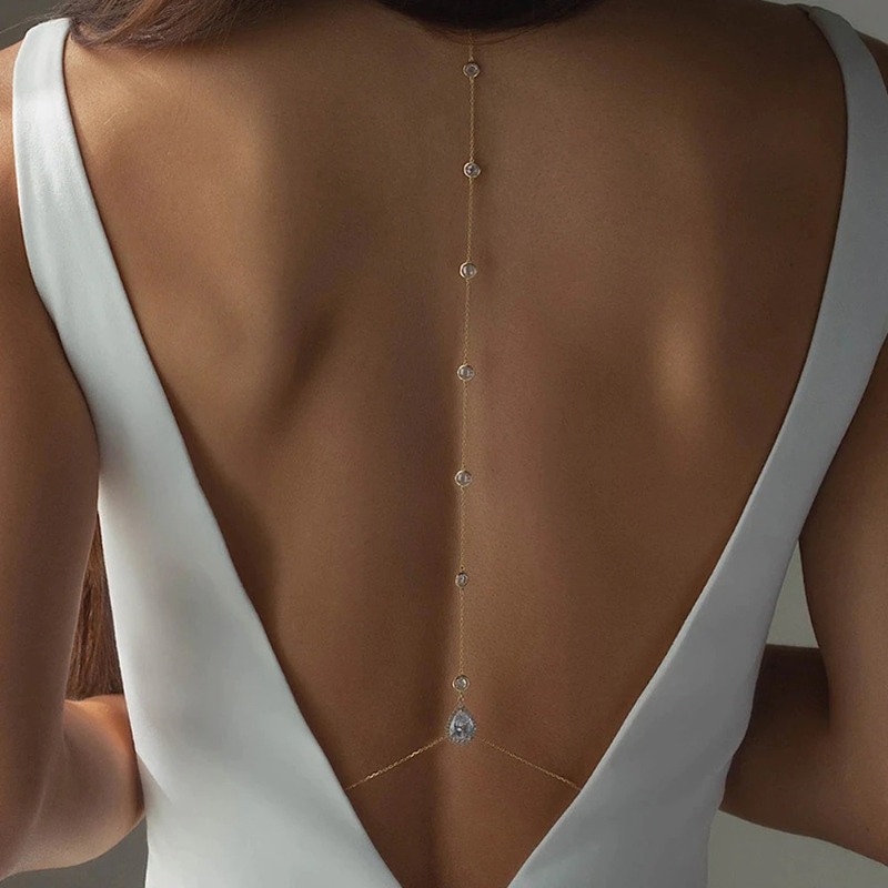Sexy Crystal Back Chain Body J - مراجعة Body Jewelry For Backless Dress وسعره