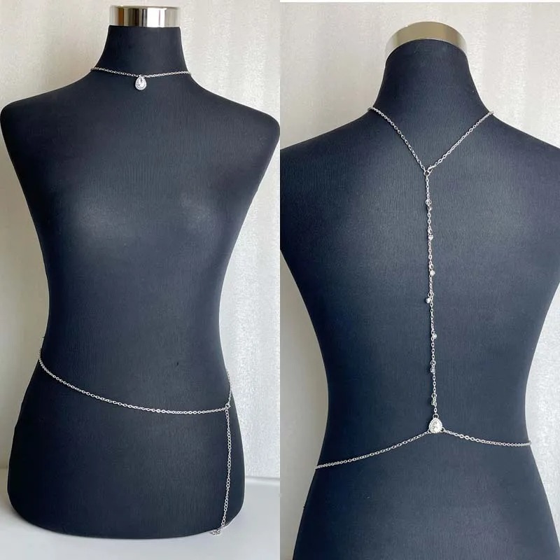 Sexy Crystal Back Chain Body J - مراجعة Body Jewelry For Backless Dress وسعره