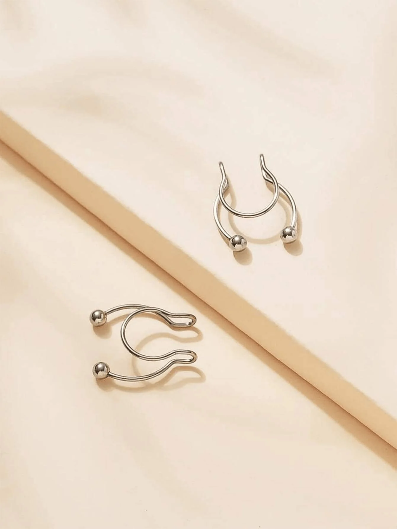 2pcs Stainless Steel Clip-On N - مراجعة Body Jewelry Septum وسعره
