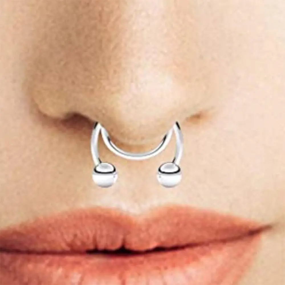 2pcs Stainless Steel Fake Sept - مراجعة Body Jewelry Septum وسعره