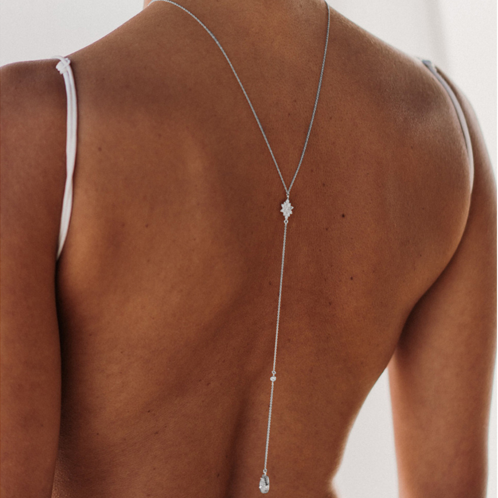 Luxury Zircon Water Drop Back  - مراجعة Body Jewelry For Backless Dress وسعره