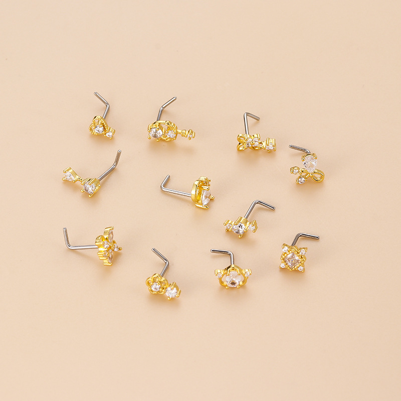 20G L-Shaped Cubic Zircon Nose - مراجعة Body Jewelry Septum وسعره