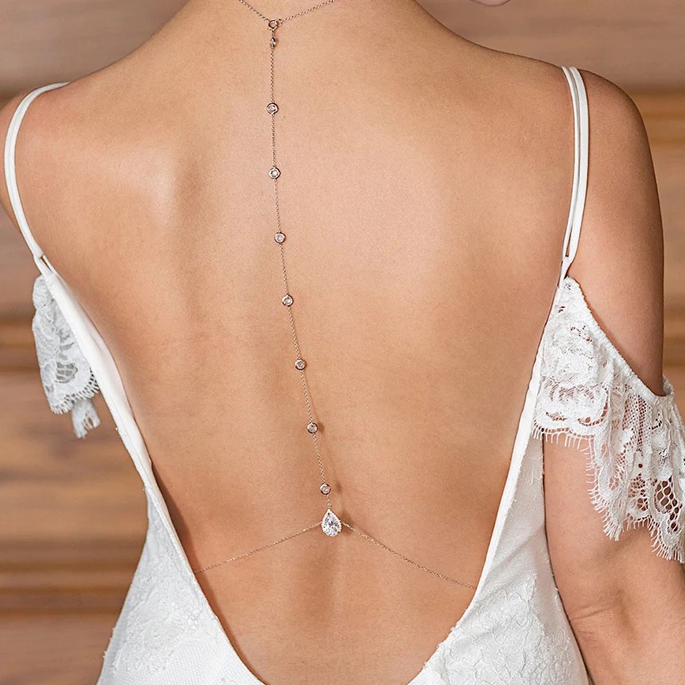 Sexy Crystal Back Chain Body J - مراجعة Body Jewelry For Backless Dress وسعره