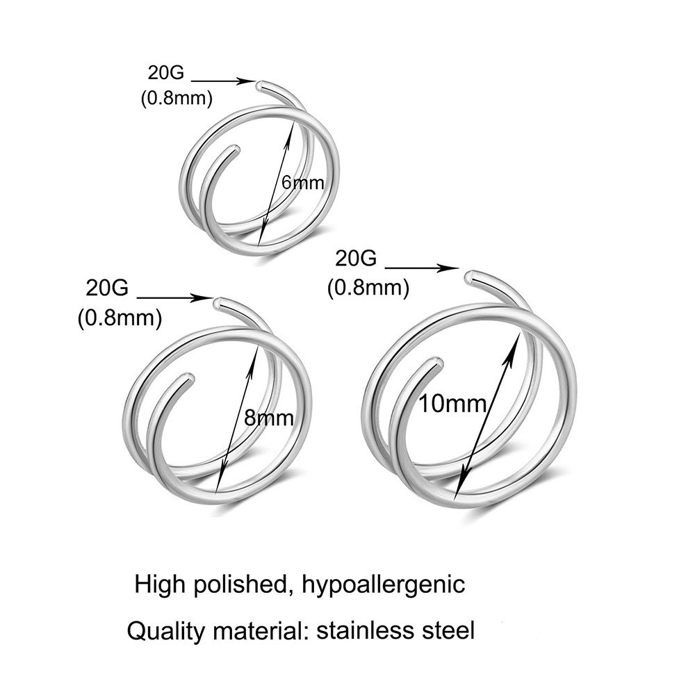 1PC Stainless Steel 316 Double - مراجعة Body Jewelry Septum وسعره