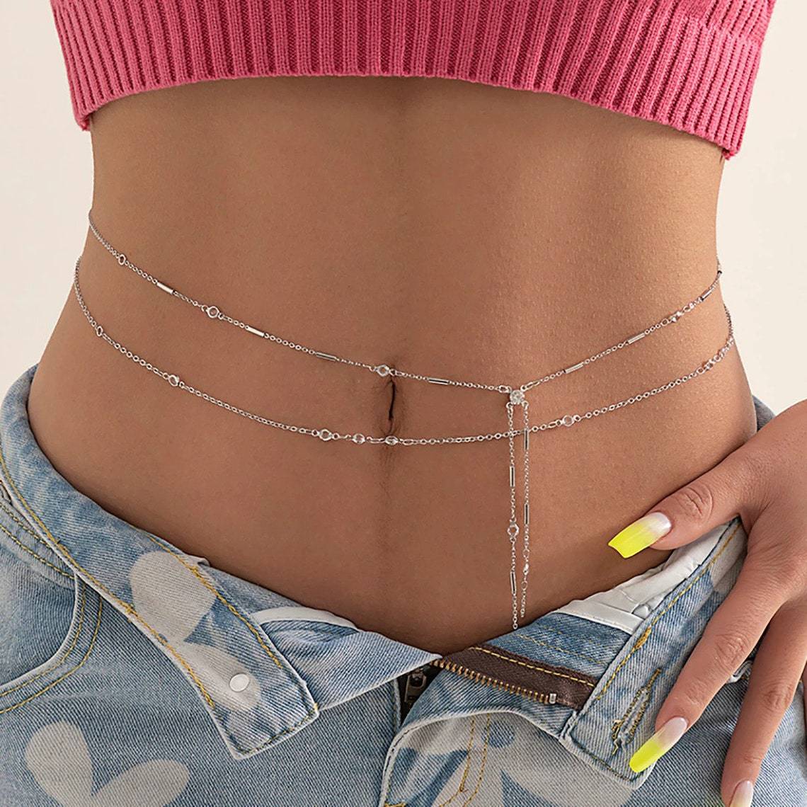 Double Layers Tassel Belly Cha - مراجعة Body Jewelry Gold وسعره