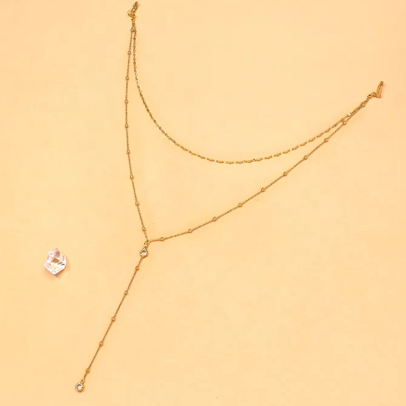 Delicate Gold Plated CZ Beaded - مراجعة Body Jewelry For Backless Dress وسعره