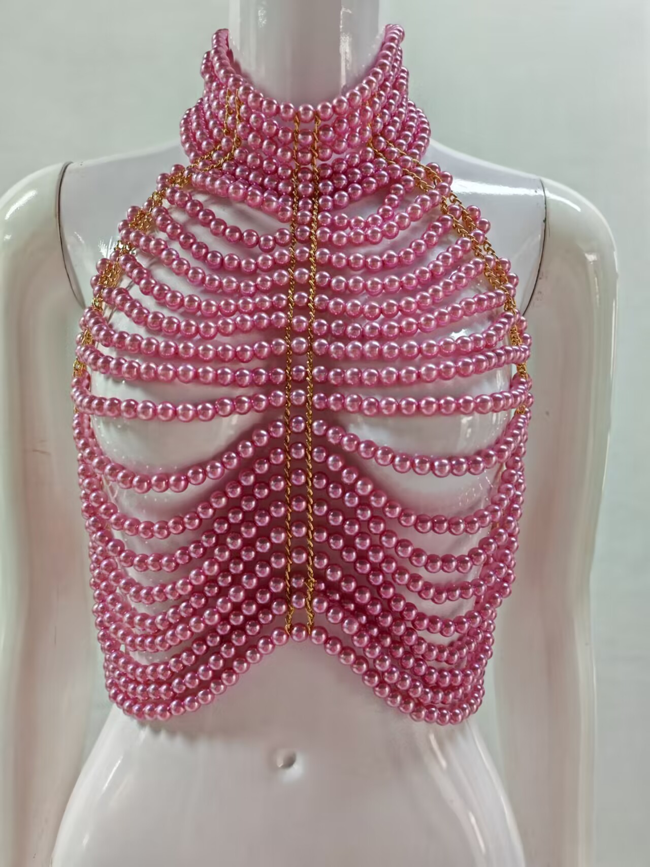 Women's Tank Tops Pile Collar  - مراجعة Body Jewelry For Backless Dress وسعره