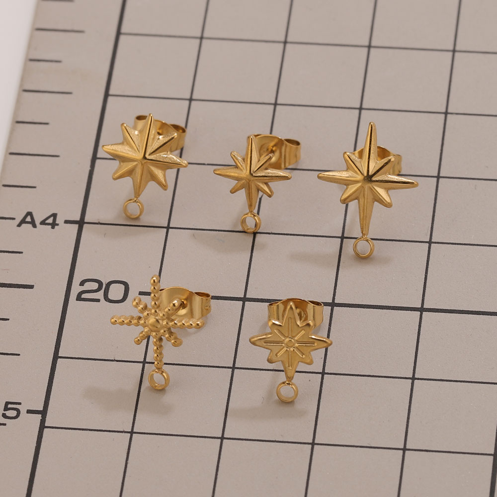 6pcs Stainless Steel Star Earr - مراجعة Body Jewelry Gold وسعره