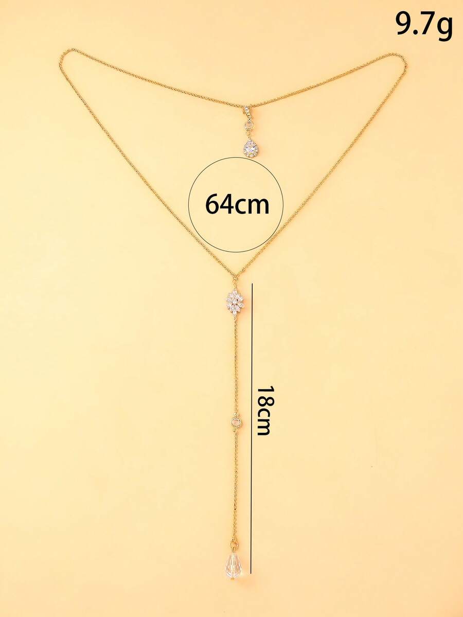 Elegant Pear-Shaped Crystal Pe - مراجعة Body Jewelry For Backless Dress وسعره