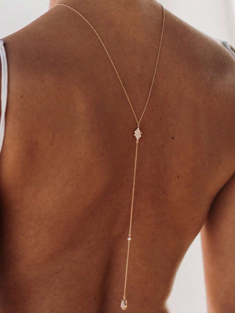 Elegant Pear-Shaped Crystal Pe - مراجعة Body Jewelry For Backless Dress وسعره
