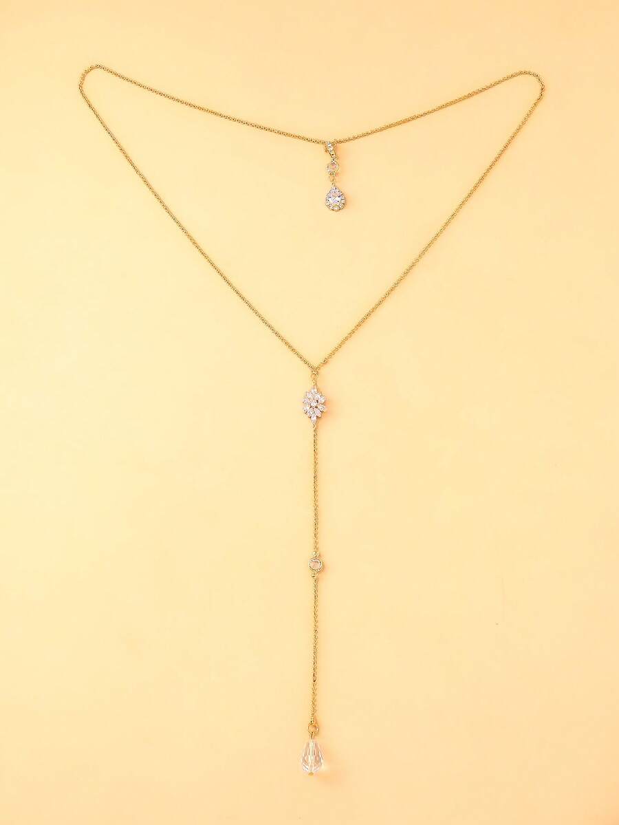 Elegant Pear-Shaped Crystal Pe - مراجعة Body Jewelry For Backless Dress وسعره