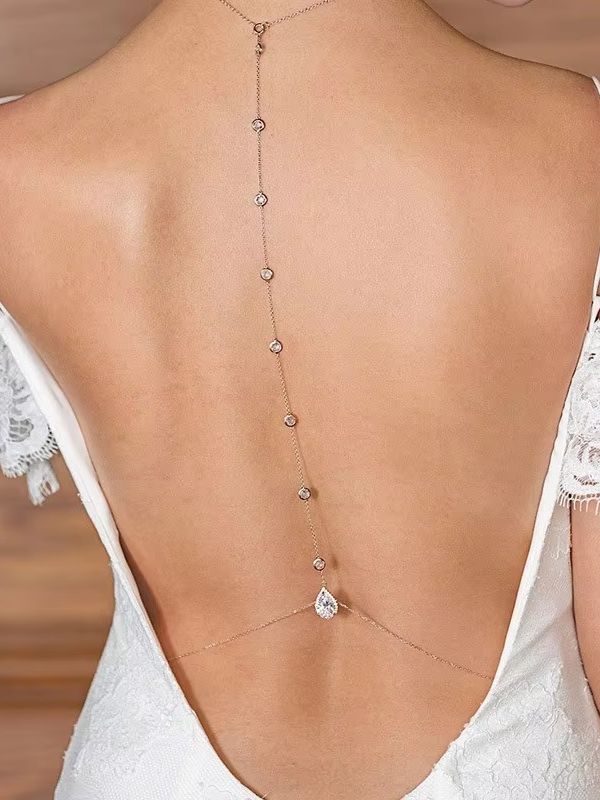 Gold Silver Teardrop Crystal B - مراجعة Body Jewelry For Backless Dress وسعره