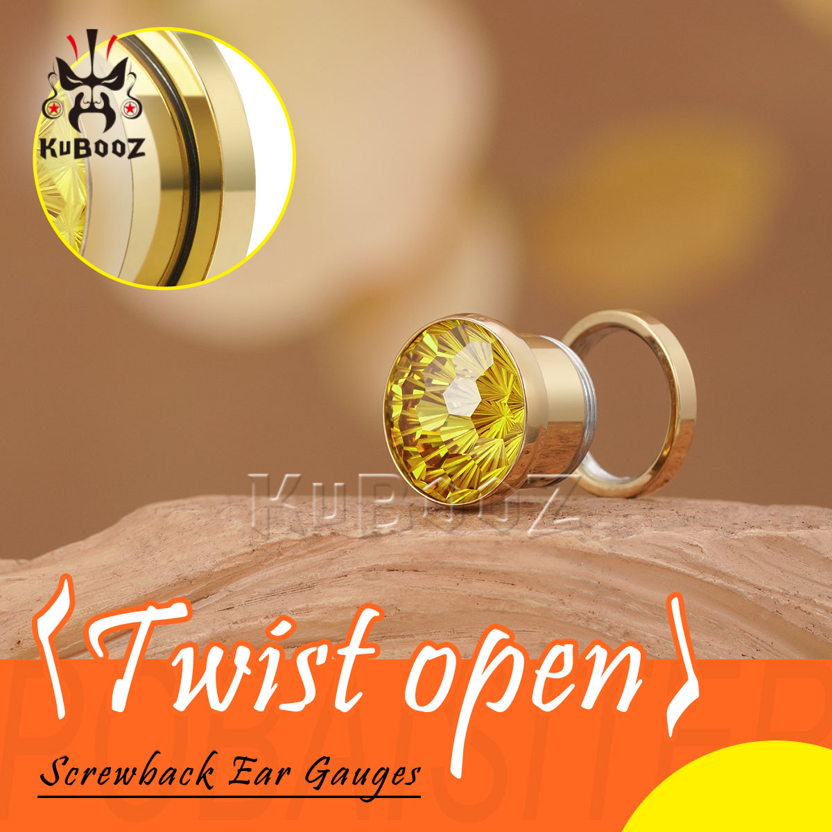 2PCS Shiny Yellow Crystal Diam - مراجعة Yellow Body Jewelry وسعره