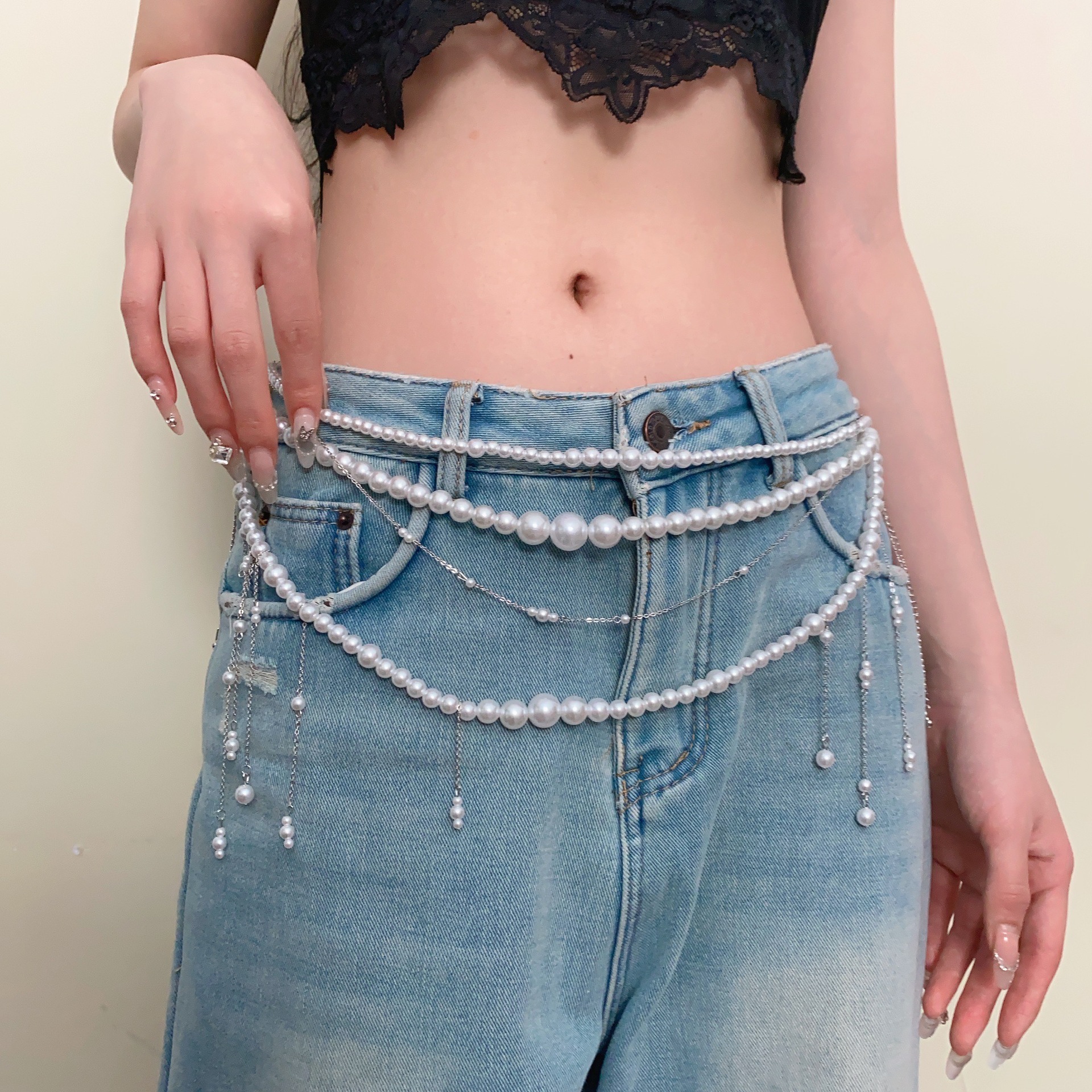 Ladies' Waist Chain Pearl Mult - مراجعة Body Jewelry Brands وسعره