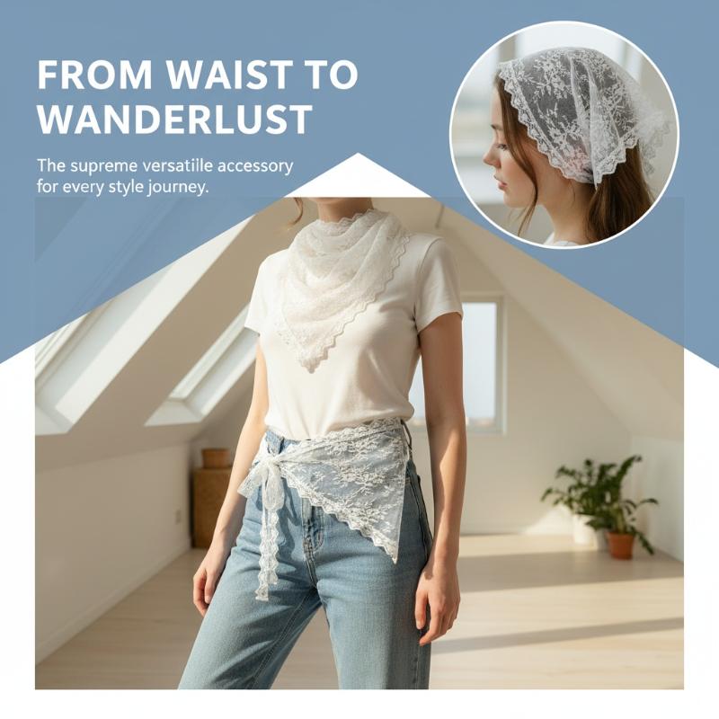 Frilly Cute Lace Bandana Scarf - مراجعة Body Jewelry Waist Chains وسعره