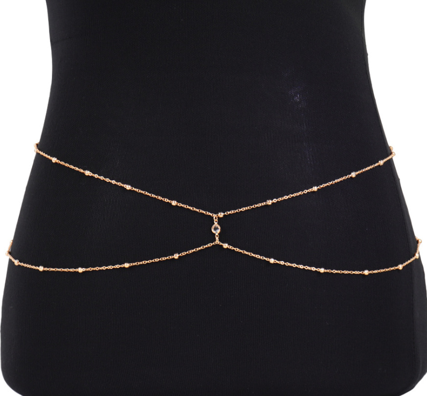 Clear Rhinestone Beaded Belly  - مراجعة Body Jewelry Gold وسعره