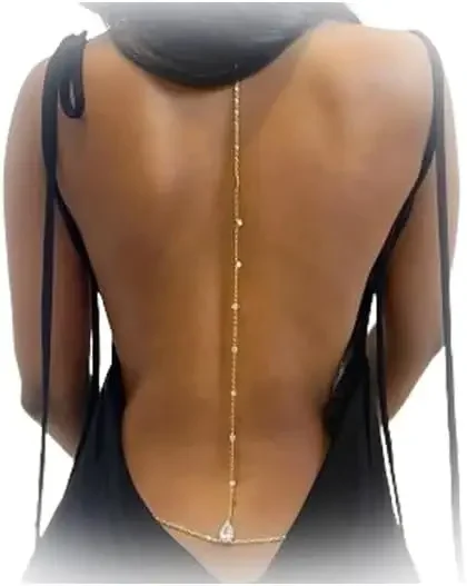 Sexy Rhinestone Back Chain Nec - مراجعة Body Jewelry For Backless Dress وسعره