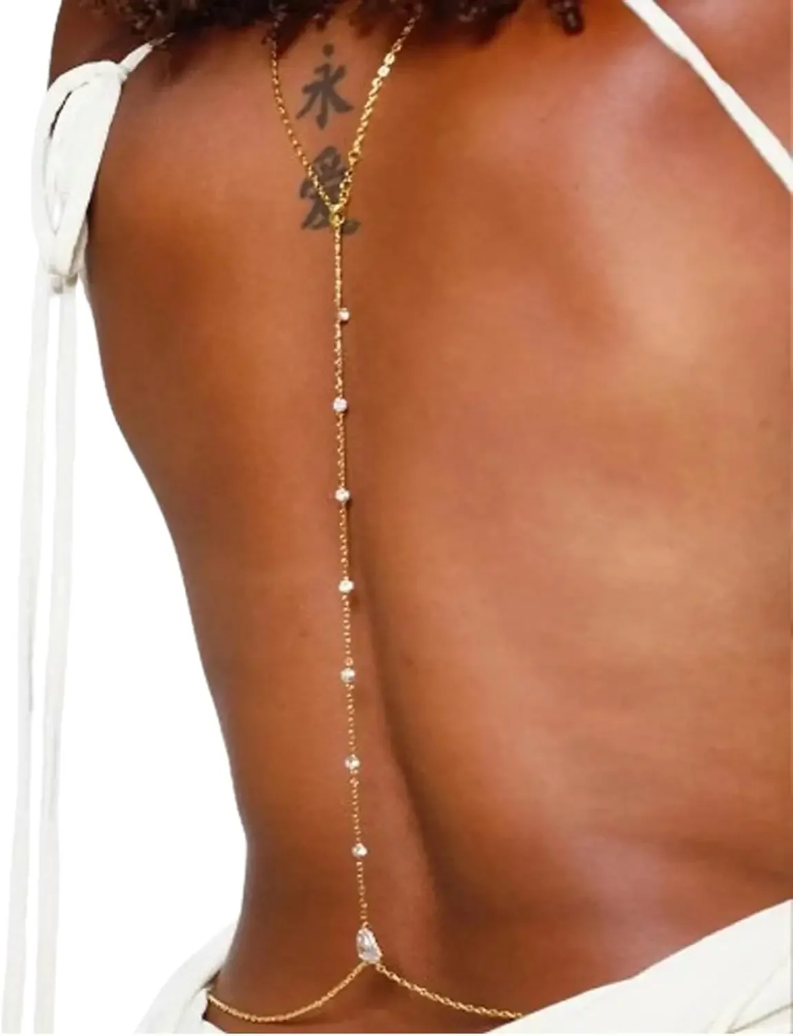 Sexy Rhinestone Back Chain Nec - مراجعة Body Jewelry For Backless Dress وسعره
