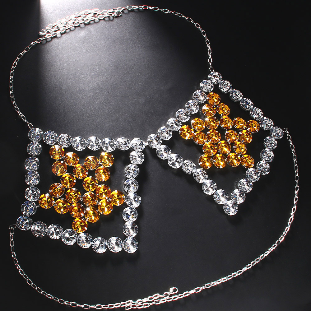 Sexy Yellow Pentagram Chest Ch - مراجعة Yellow Body Jewelry وسعره