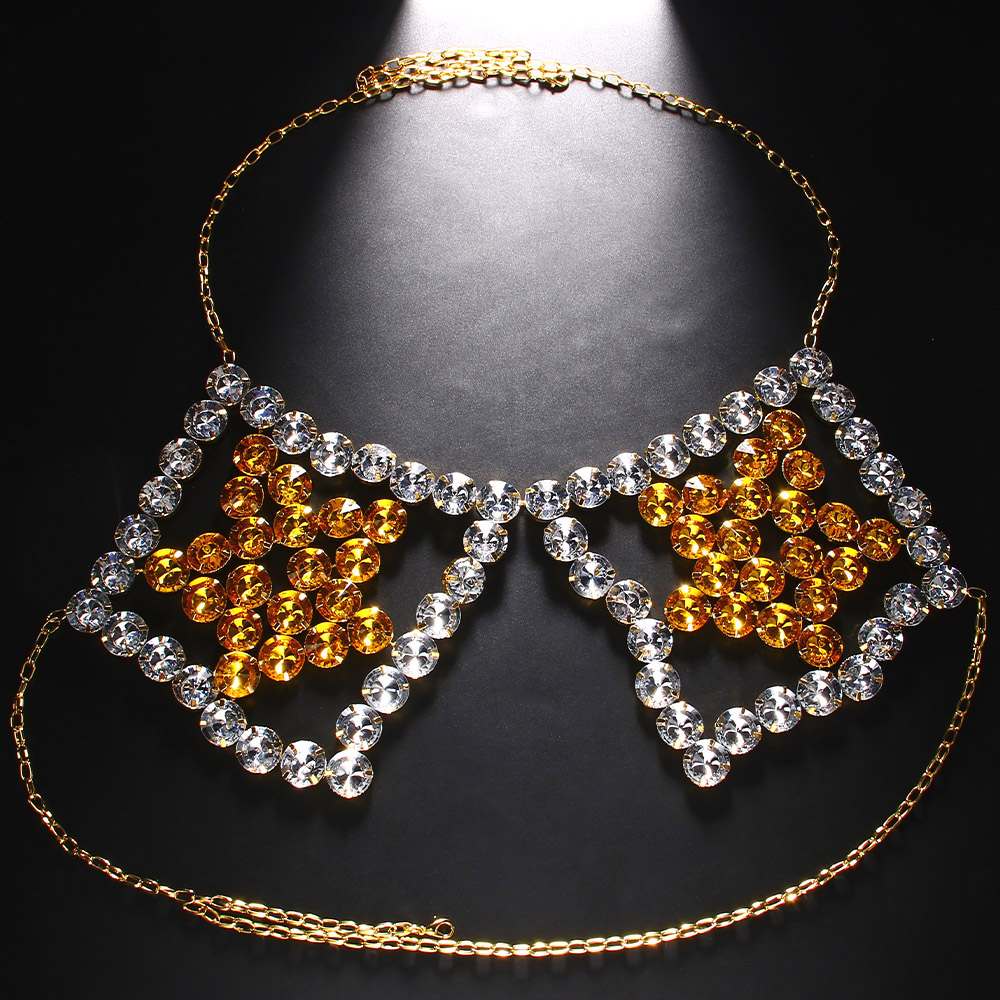 Sexy Yellow Pentagram Chest Ch - مراجعة Yellow Body Jewelry وسعره