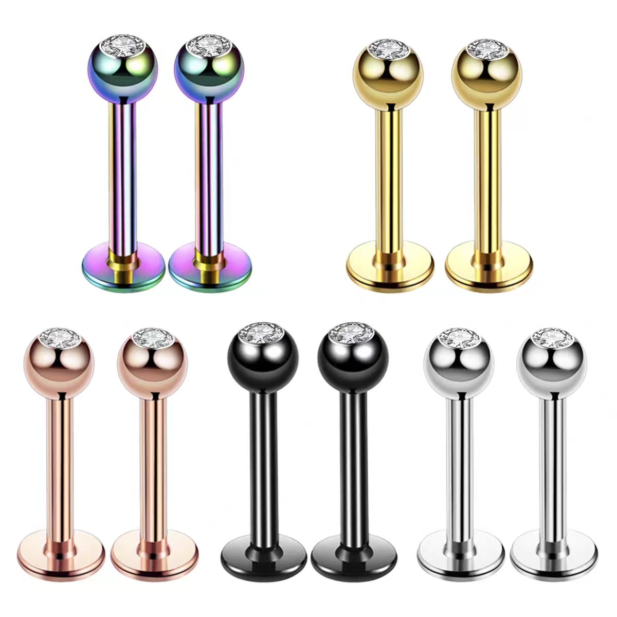 16G Surgical Steel Ball Top CZ - مراجعة Body Jewelry Septum وسعره