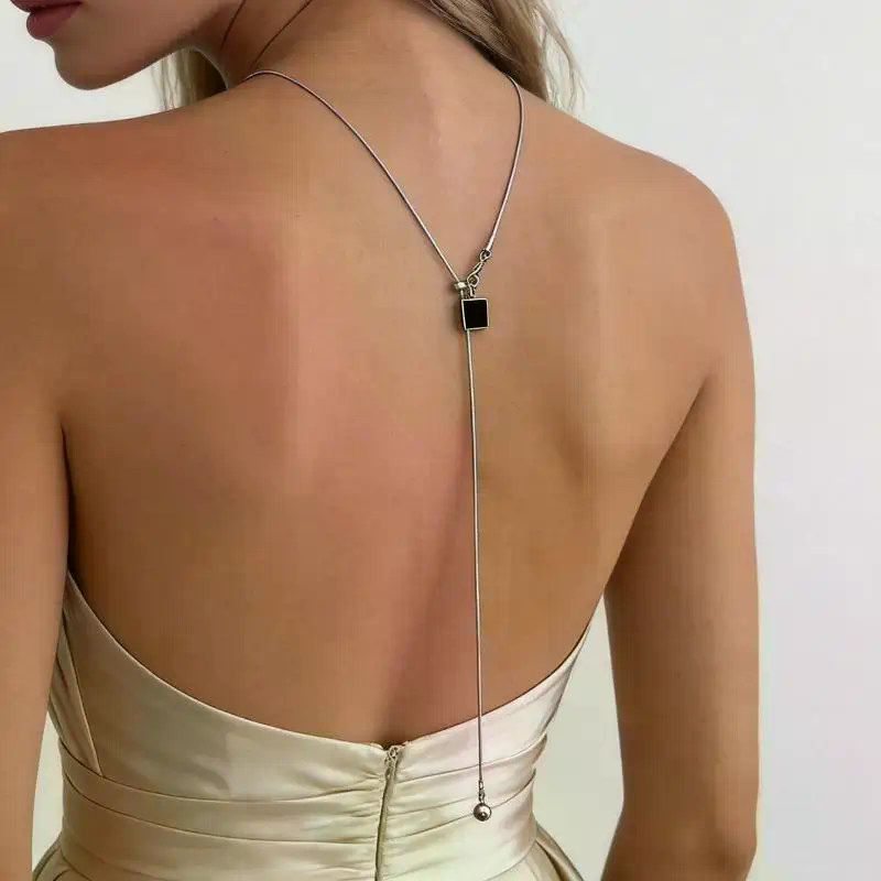 Sparkly Pearl Back Chain Neckl - مراجعة Body Jewelry For Backless Dress وسعره