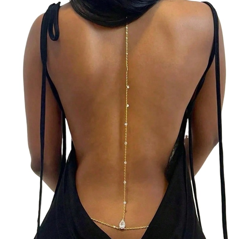 Bride Backless Rhinestone Wate - مراجعة Body Jewelry Gold وسعره