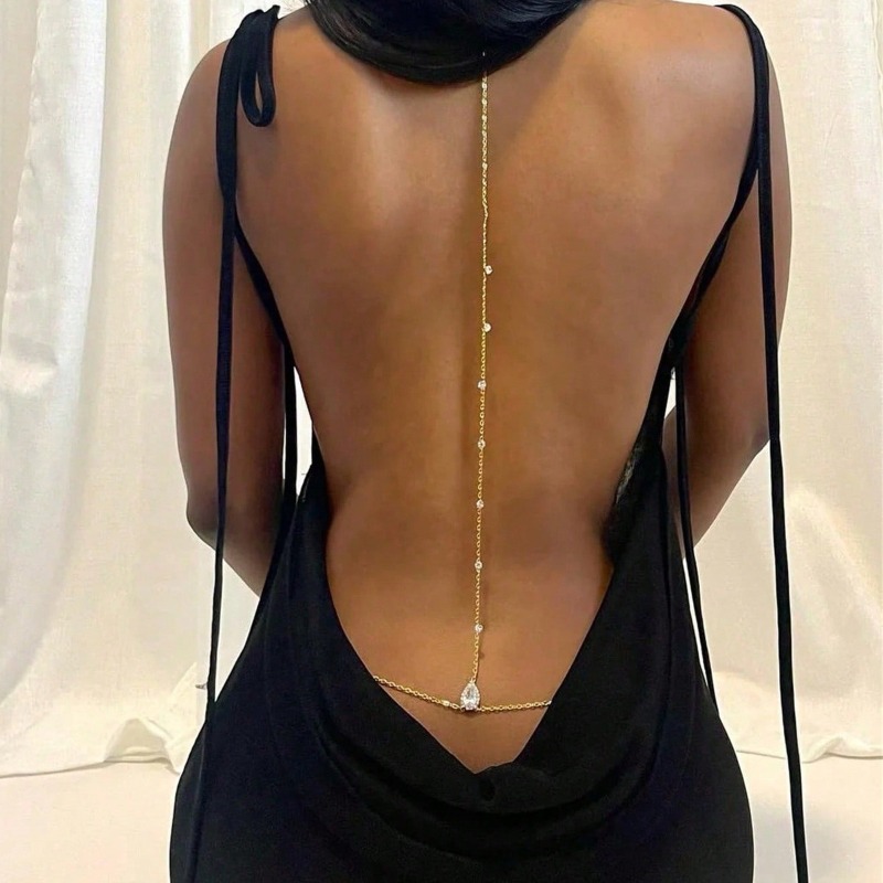 Bride Backless Rhinestone Wate - مراجعة Body Jewelry Gold وسعره