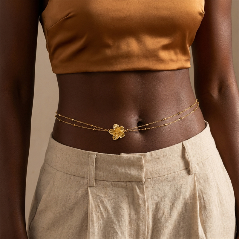 Simple Double Layers Belly Cha - مراجعة Body Jewelry Gold وسعره