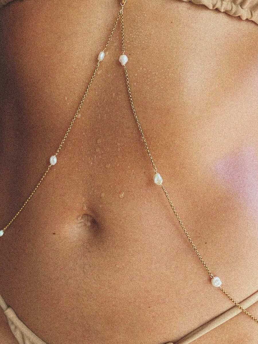 Gold Sexy Bikini Body Chain wi - مراجعة Body Jewelry Gold وسعره