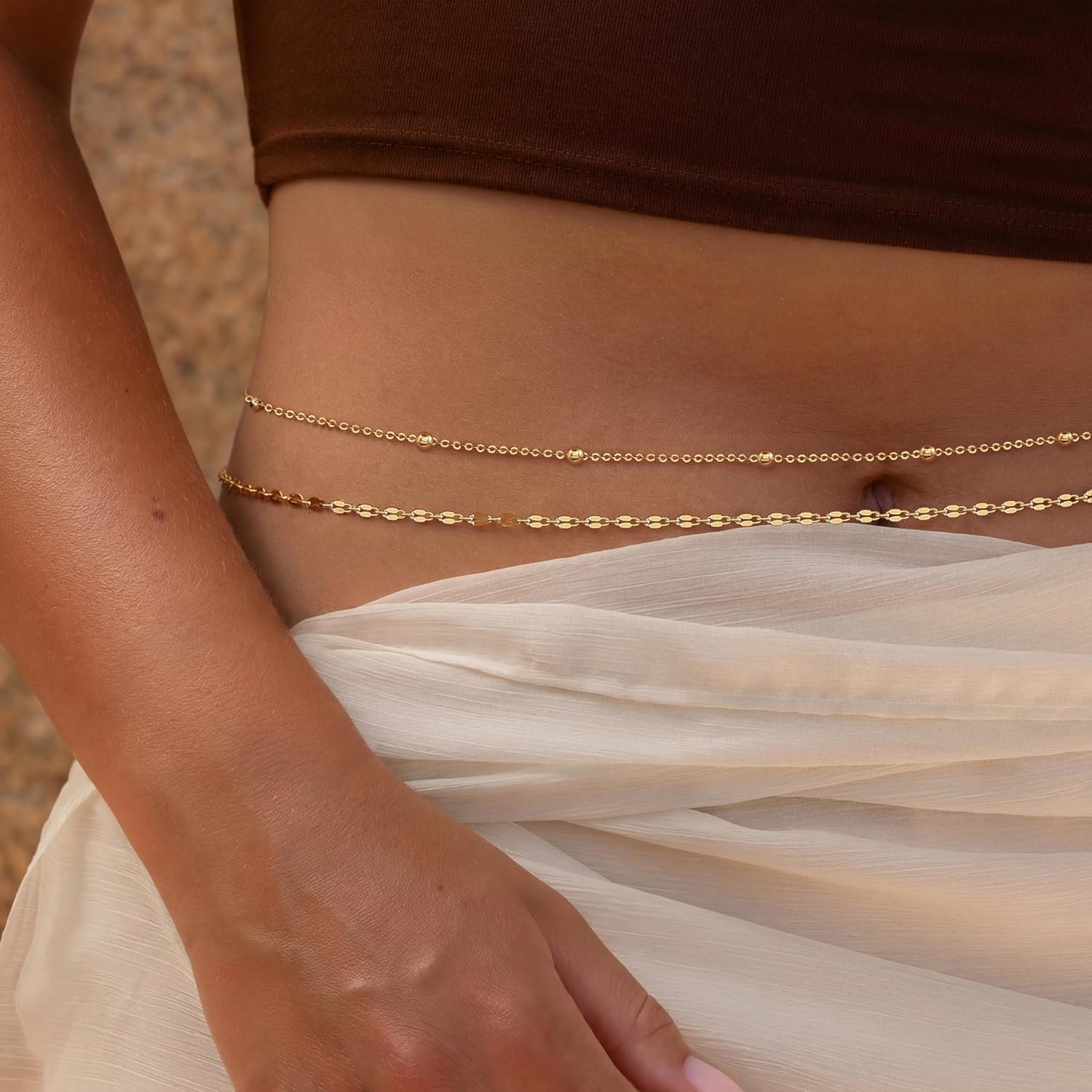 14K Gold Plated Waist Chain Wo - مراجعة Body Jewelry Gold وسعره